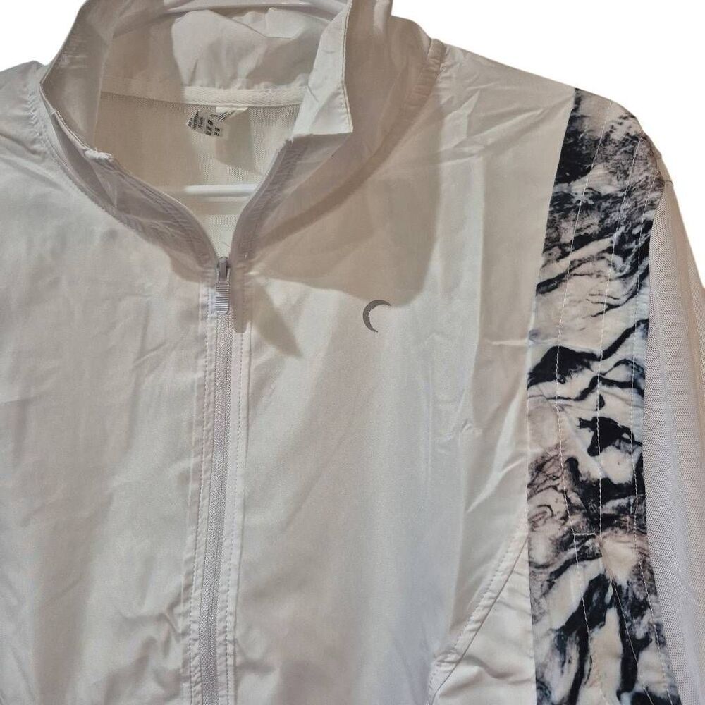 ZYIA Active Windbreaker Jacket Womens White Marble Mesh Back Packable Zip NEW NW - Picture 6 of 15